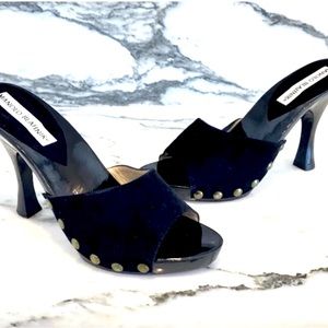 Manola Blahnik Black Slide Heels